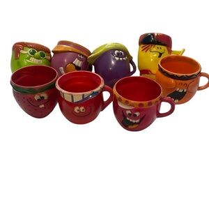 Vintage 1970s funny faces mugs